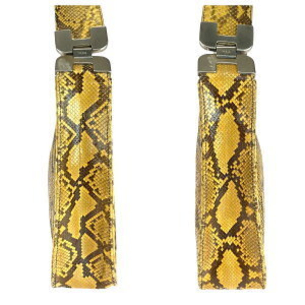 Prada Python Brown Yellow Shoulder Bag - image 8
